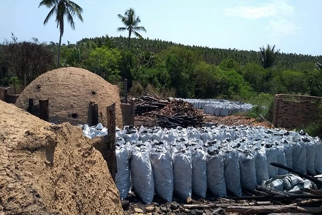 Operação do IDAF apreende seis toneladas de carvão clandestino em Conceição da Barra-ES.