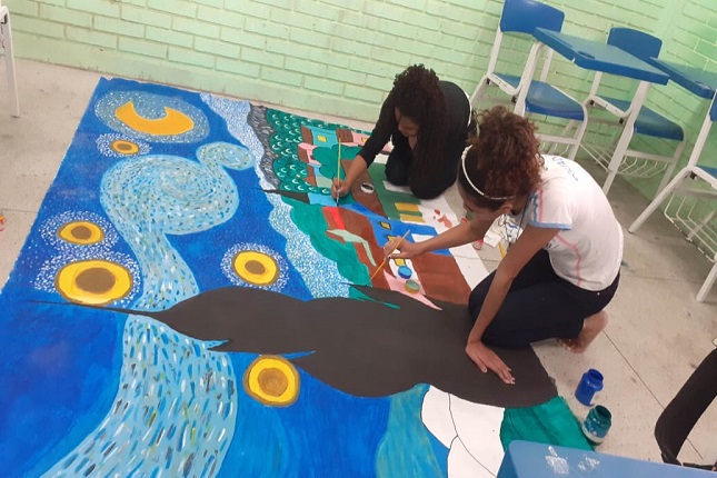 Exposição do pintor Vincent Van Gogh é tema de atividade em Escola, no Distrito de Braço do Rio.